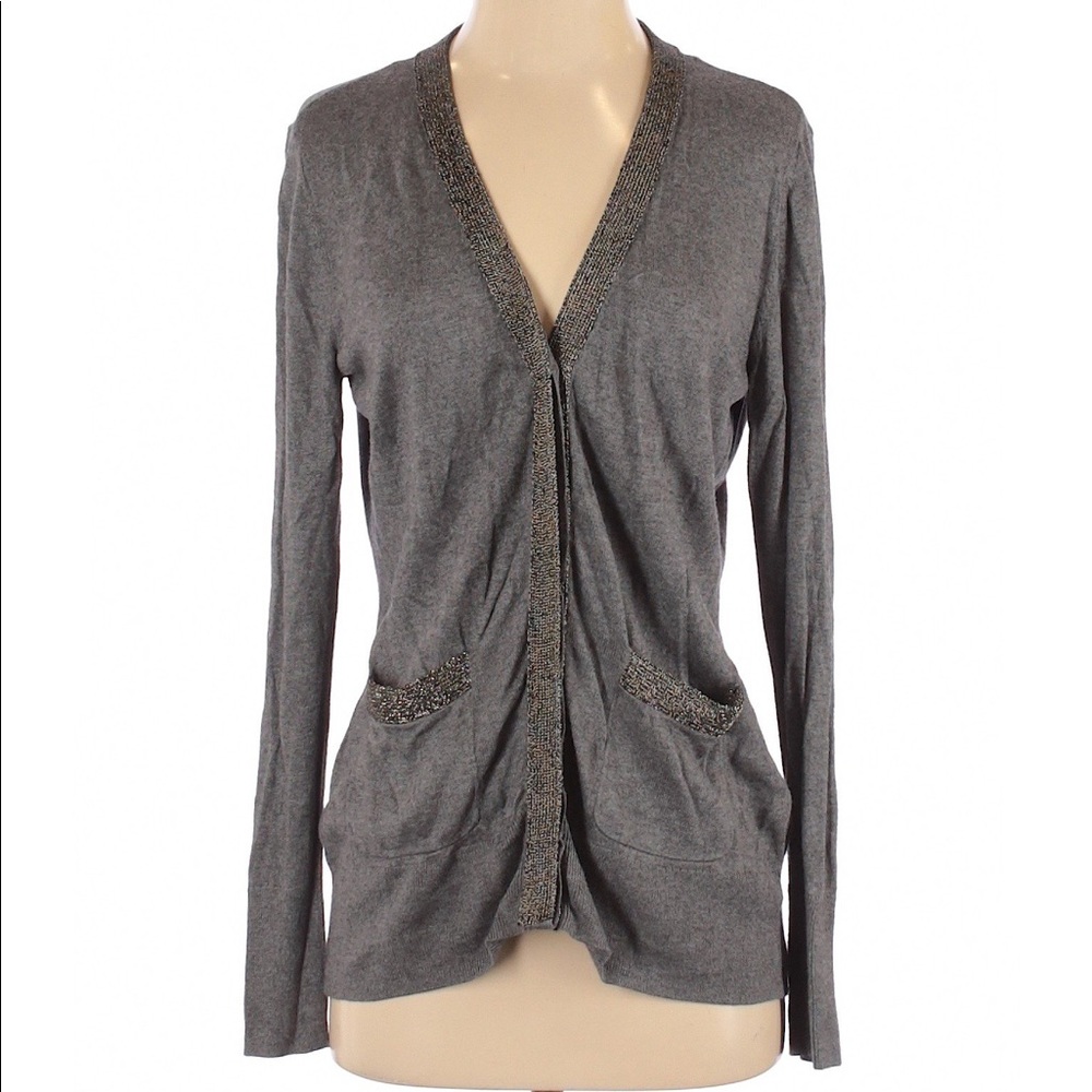 Calvin Klein Grey Button Down Cardigan. Size Small